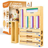 Akhawa 9-in-1 bag organizer in-drawer with foil cutter keeps bags neatly accessible.