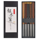 AKONEGE wooden grip with stainless steel tip chopsticks, easy to clean.