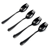 Alata black mirror sporks 8-pack for versatile dining on the go.