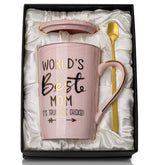 ALBISS mom mug with gold print, ideal gift for celebrations.