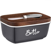 ALELION ceramic butter dish with airtight lid for fresh, ready-to-use butter