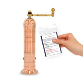 Alexander Home Original Greek Pepper Mill 8-inch copper cap stored inside for quick setup