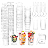 ALEXPRE 3 oz square dessert cups with lid for party servings