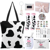 Aliceset cow-print bag: durable tote for daily use and gifting.