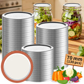 Aliggbent 130-pack regular-mouth lids set for bulk canning with 70mm diameter.