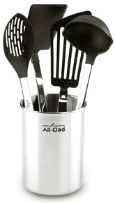 All-Clad nylon-head slotted spoon for nonstick cookware, easy draining and gentle lifting
