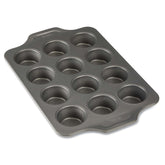 All-Clad Pro-Release 12-cup muffin pan, oven-safe up to 450°F for even baking.