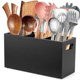 ALELION black utensil holder with corner-fit design for easy counter storage.