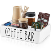 ALELION white coffee station organizer on countertop for neat pod storage
