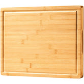Allsum large bamboo cutting board with 1-inch thickness, ideal for heavy chopping.
