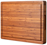 Allsum XL cutting board top view shows large prep area for meats and vegetables