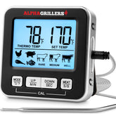 Alpha Grillers meat thermometer digital display for precise temperature monitoring.