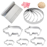 Alunduto Concha Cutter Set in six sizes for precise pig-shaped cookies.