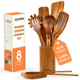 Alyfini natural acacia spatula in large size for easy flipping and serving