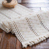 Alynsehom macrame table runner tassels enhances rustic dining ambience