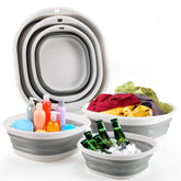 ALYSTER collapsible tub large grey ready for dishwashing and laundry tasks