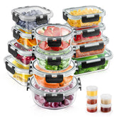 AMALEKO 34-piece glass storage set with airtight lids for meal prep