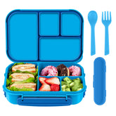 Amathley lunch box blue four-compartment layout for organized meals on the go.