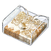 Amazing Abby napkin holder in clear front view for kitchen counter use
