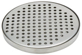 American Metalcraft DT3 round drip tray under a dispenser to catch drips