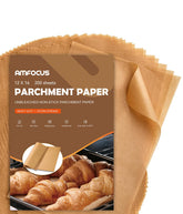 AMFOCUS 200 pcs parchment sheets, 12x16 inches; non-stick liners for quarter-sheet pans.