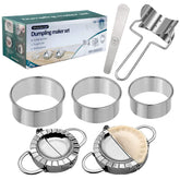 AMGOYA dumpling maker presses two shapes for uniform wrappers.