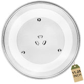 AMI PARTS 11-1/4 inch glass turntable plate for Samsung and GE microwaves, ensures smooth rotation.