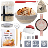 The Amish Chef sourdough starter jar with temperature strip for precise fermentation
