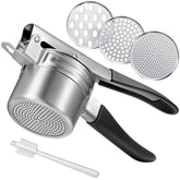 AMOHEE potato ricer showing 15oz capacity for quick, fluffy mashes.