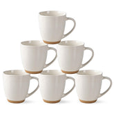 AmorArc 12oz mug set in rustic ceramic with terracotta bottom, ideal for cozy morning coffee.
