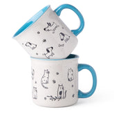 AmorArc 22oz large blue mug set of two, ideal for daily coffee.