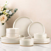 AmorArc 10.25-inch dinner plate with speckled glaze, ideal for everyday meals.