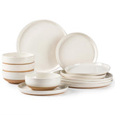 AmorArc ceramic dinner plate 10.5 inch with a wavy rim for elegant table presence
