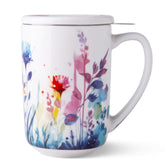 AmorArc porcelain tea mug with infuser and lid for loose leaf tea