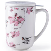 AmorArc porcelain tea mug with infuser and lid for convenient brewing