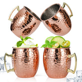 Amrules Moscow Mule Mug with hammered exterior for elegant presentation