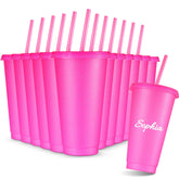 Amyhill glitter cups 12-pack with lids and straws for durable daily use