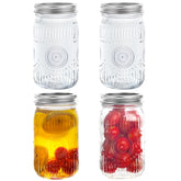 Amzcku 32oz vintage mason jar with lids for durable storage and easy pouring
