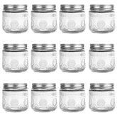 Amzcku 8 oz vintage mason jar with lids shown for versatile storage and a secure seal.