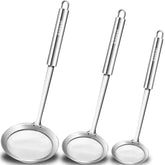 Anaeat fat skimmer spoon 3-inch in frying setup for quick skim