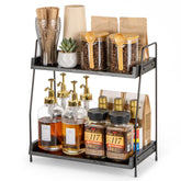 ANBOXIT 2-Tier Coffee Station Organizer front view keeps coffee essentials neatly organized