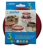 Anchor Hocking red replacement lid for 2 cup round containers, secure storage.