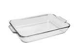 Anchor Hocking Oven Basics bake dish 3-quart clear glass with fill-line indicator for precise portions.