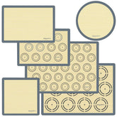 Angadona silicone baking mats set laid out for versatile baking across sizes.