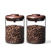 Ankou Glass Coffee Canister front view highlighting compact pantry-friendly design