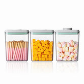 Ankou Pop airtight 3pc set with clear bodies for pantry visibility