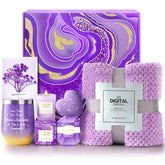 ANLEMIN gift box with purple heart design and gold lines, ideal for birthdays.