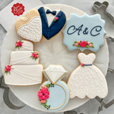 Ann Clark wedding square plaque cutters for elegant, shareable cookies at receptions.