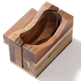 Annie and Mia Design bagel slicer in acacia wood with durable natural finish for daily use.
