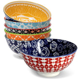 Annovero 10 oz ice cream bowls set of 6 in vibrant colors, ideal for desserts.
